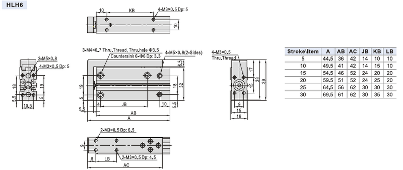 HLH6 Dimensions